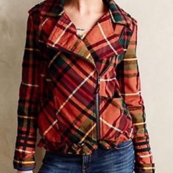 Like New- Anthropologie Hei hei plaid bomber - Picture 2 of 5